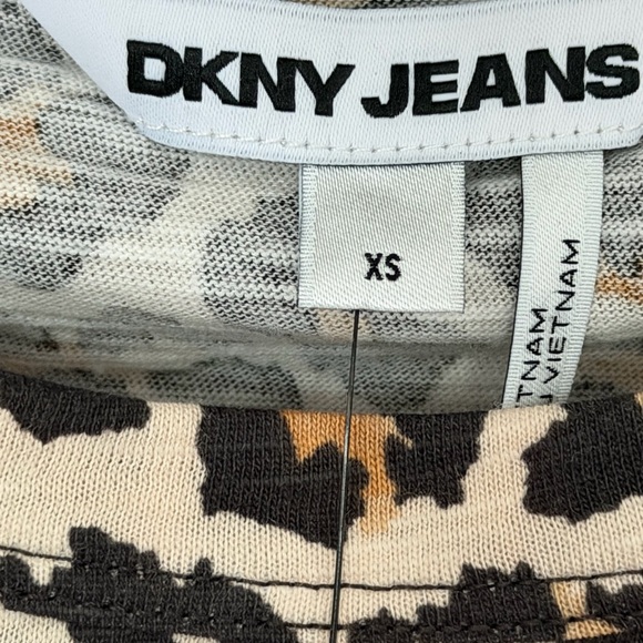 DKNY Black and Brown Leopard Print Muscle Tee - Picture 8 of 16